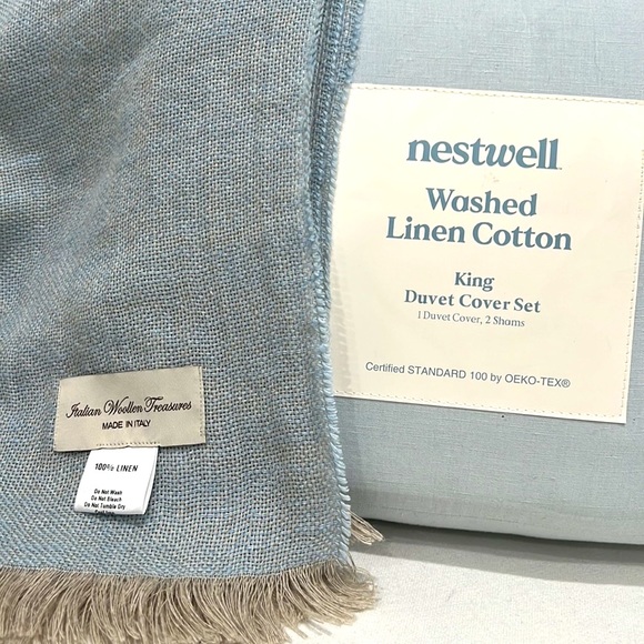 Bed Bath & Beyond Bedding New Bbb Nestwell Linen Cotton King Duvet